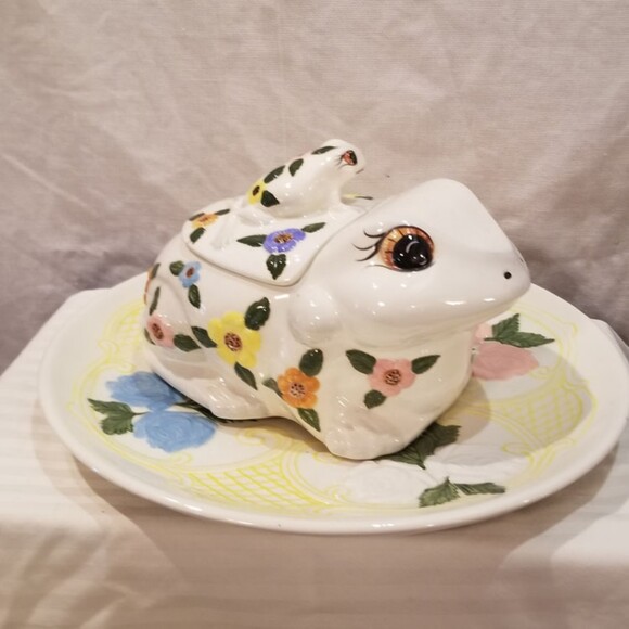 1980's Rare poss Haydee Scull Oversize Frog pottery pieces signed - Picture 2 of 14